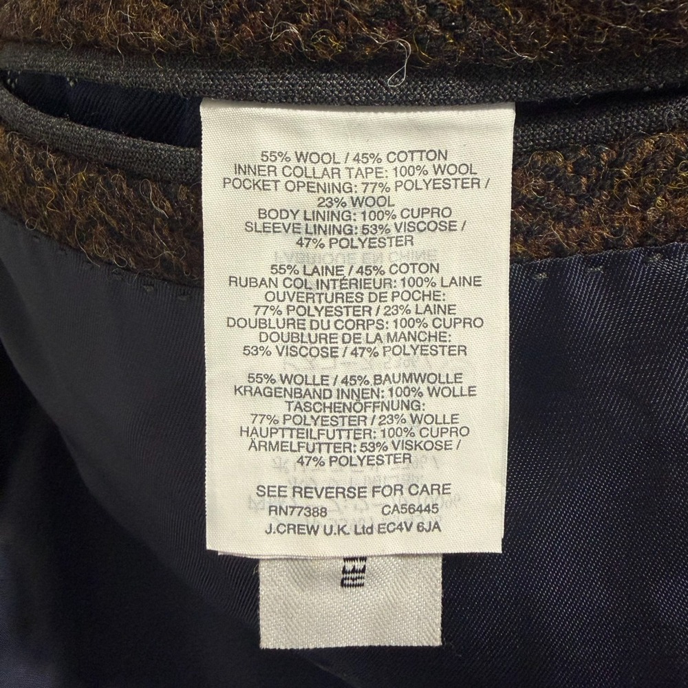 J Crew Ludlow Moon 2 Piece Suit Mens 38S Brown Tweed Blazer Coat Pants Plaid - Picture 7 of 16